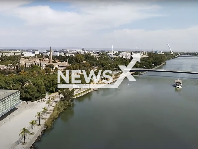 Photo shows an illustrative image of Isla de La Cartuja, undated. It is an island in the Guadalquivir River at Seville, Spain. Note: Picture is a screenshot from a video (Newsflash)