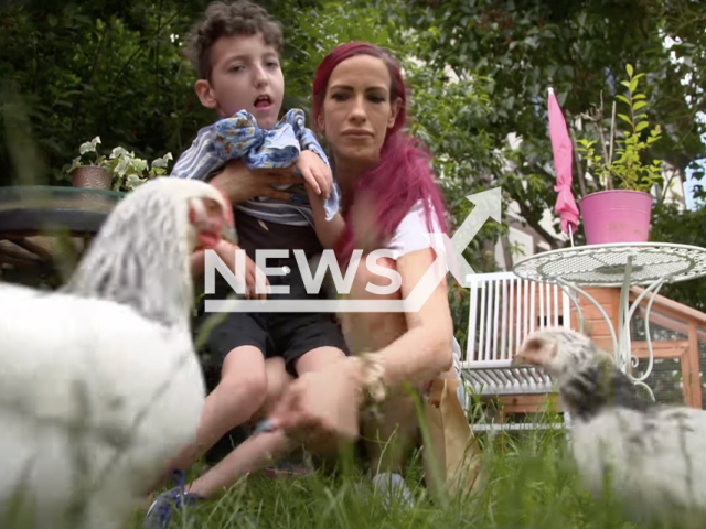 Photo shows Julia Jannaschk and her son Tyler, undated. Tyler's mother is suing a nurse for medical malpractice. Note: Picture is a screenshot from a video (Newsflash)