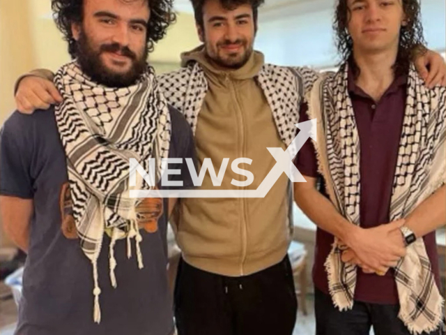 Photo shows Tahseen Ali Ahmed, Kinnan Abdalhamid, and Hisham Awartani (from left to right), undated. 
Three young Palestinian men were shot and injured near the University of Vermont in Burlington, Vermont, USA. Note: Picture is private (Newsflash)