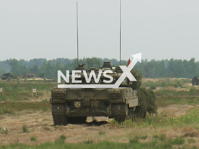 Photo shows illustrative image of a military tank, undated. 12 soldiers injured after tank crash in Bad Salzungen on Monday, November 27, 2023.
Note: Photo is a screenshot from a video(Newsflash).