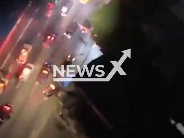 Police chase a 17-year-old man in a stolen yellow Camaro, in Sao Paulo, Brazil, on Saturday, Dec. 2, 2023. The police arrested him.
Note: Picture is screenshot from a video. (@PMESP/Newsflash)