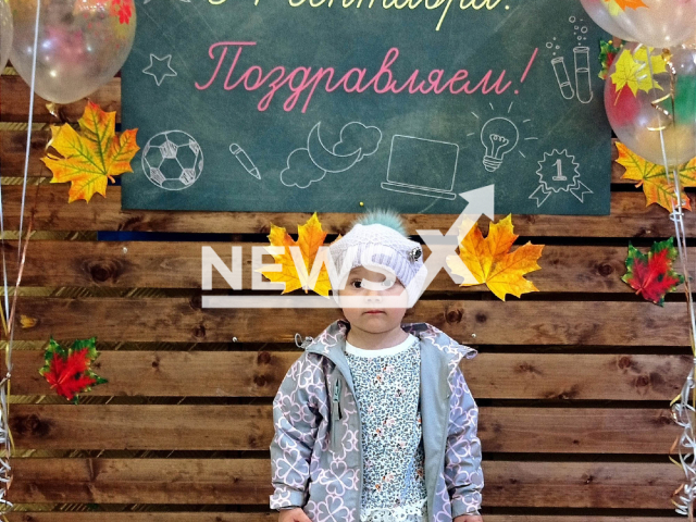 Photo shows a child from Berezniki in Perm Krai, Russia, undated. She lives with a part of a catheter inside her artery for two years. Note: Picture is private (Luiza Khairutdinova/Newsflash)