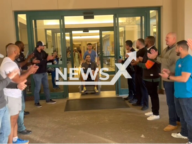 Image shows Sergeant Mauricio Valle, undated photo. He left the hospital in the city of Houston, Texas State, USA, on Thursday, Dec. 7, 2023. Note: Photo is a screenshot from a video. (Houston Police Department/Clipzilla)