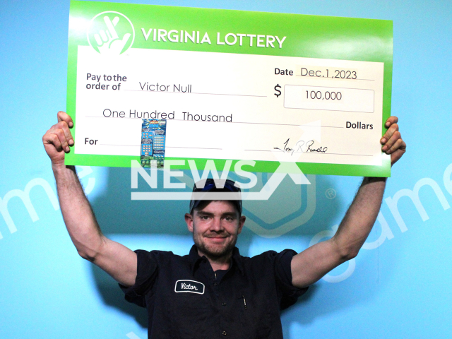 Photo shows Victor Null, undated. The Buckingham County man won $100,000.
Note: Licensed photo(Virginia Lottery/Newsflash).