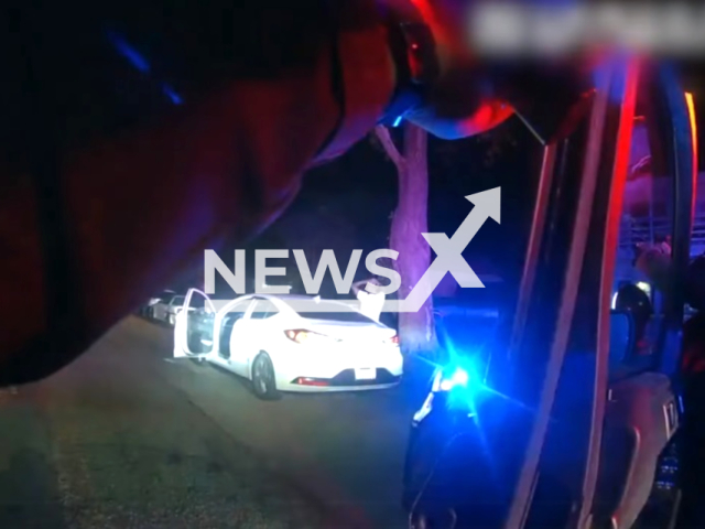 Image shows the fleeing suspect, undated photo. He was caught on felony charges by police in the city of San Bernardino, California State, USA, on Dec. 10, 2023. Note: Photo is a screenshot from a video. (San Bernardino Police Department/Clipzilla)