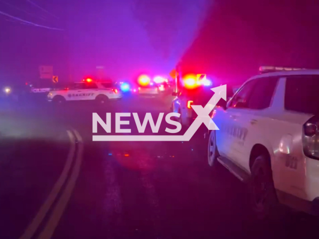 Pierce County police show the scene of an officer-involved shooting, in Tacoma, Washington, USA, on Wednesday, Dec. 13, 2023. Note: Picture is a screenshot from the video. (Pierce County Sheriff's Department/Newsflash)