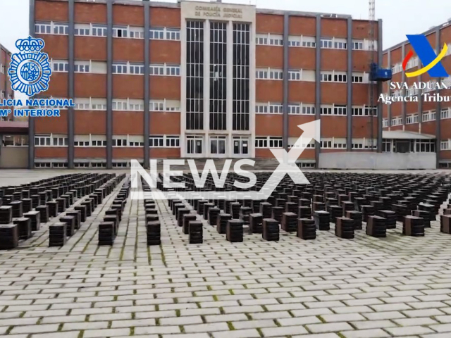 Photo shows the seized drugs, undated. Historic bust of the National Police of 11 tons of cocaine, from containers that were going to be distributed in Europe.
Note: Photo is a screenshot from a video(Policia Nacional/Newsflash).