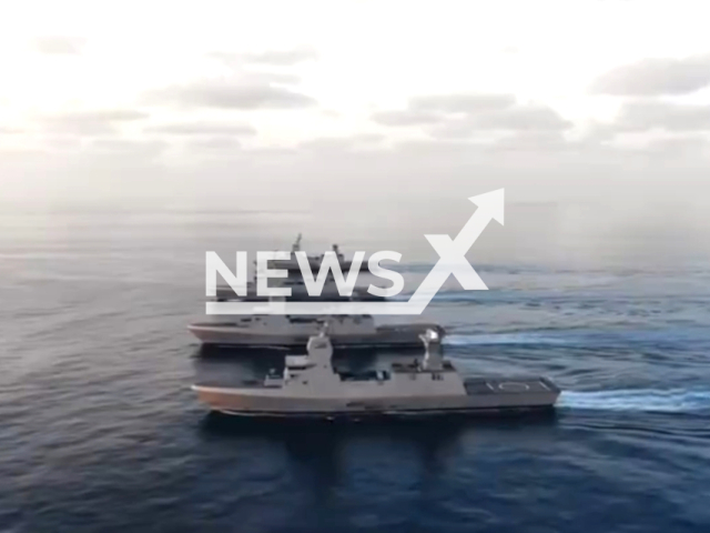 Four new Israeli Navy Saar 6 missile ships sail to the Red Sea. Note: Picture is a screenshot from the video. (@IDF/Clipzilla)