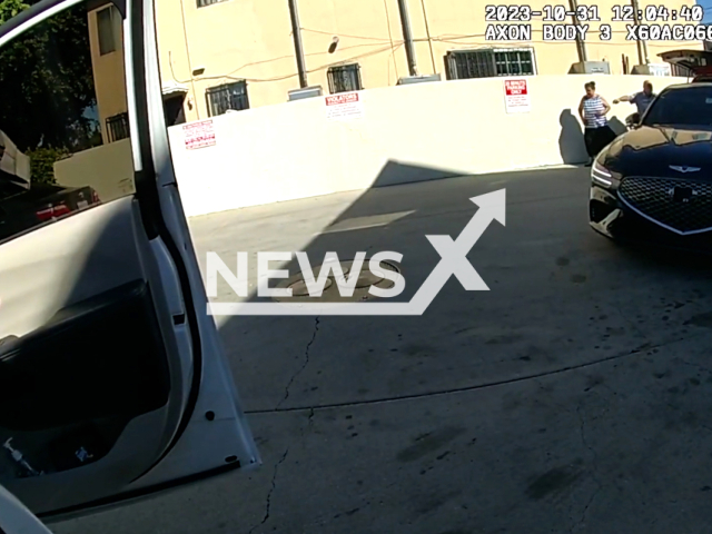 Police officers shot Oscar Alejandro Ramires, 33, during arrest in Long, Beach, California, USA, on Oct. 31, 2023.
Note: Picture is screenshot from a video. (Long Beach Police Department/Clipzilla)