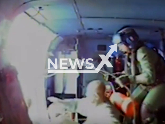 A Coast Guard Operation Turks and Caicos MH-60 Jayhawk helicopter crew rescued six people from a sunken vessel near Puerto Plata, Dominican Republic, Dec. 13, 2023.
Note: Picture is screenshot from a video. (U.S. Coast Guard/Clipzilla)