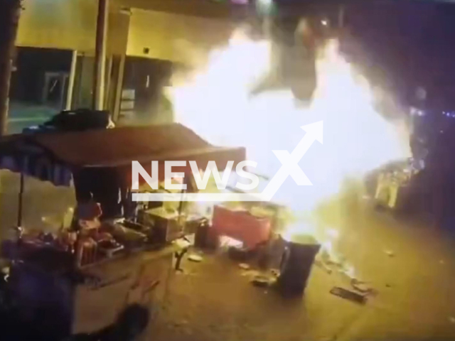 A taco stand explodes in Tijuana, Mexico, Saturday, Dec. 16, 2023. Two people were injured following the incident. Note: Picture is screenshot from a video. (Newsflash)