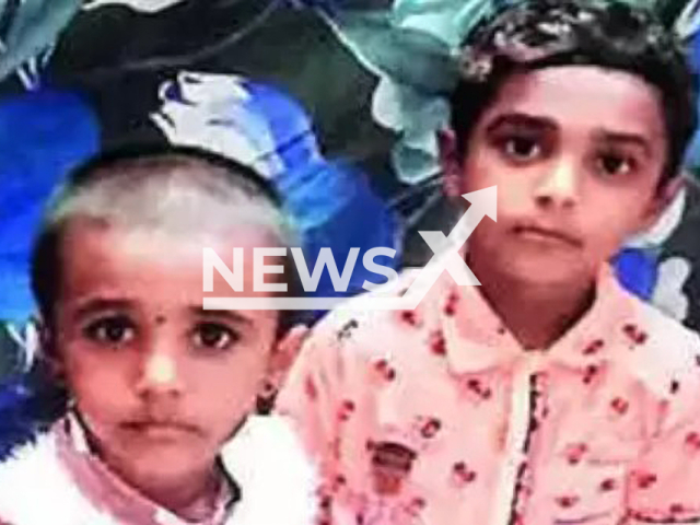 Photo shows the children victims, aged 6 and 8, undated. They were both beaten to death with a cricket bat in Thane, India, in December 2023.
 Note: Private photo(Newsflash).