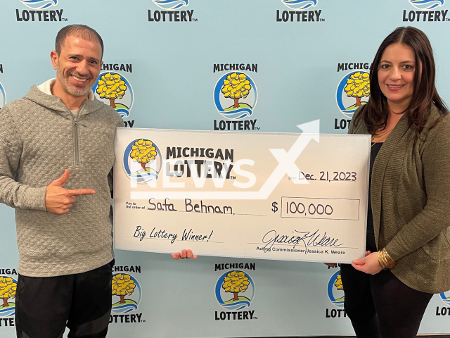 Photo shows Safa Behnam, undated. The Sterling Heights man won $100,000 500X Money Maker Second Chance prize.
Note: Licensed photo(Michigan Lottery/Newsflash).