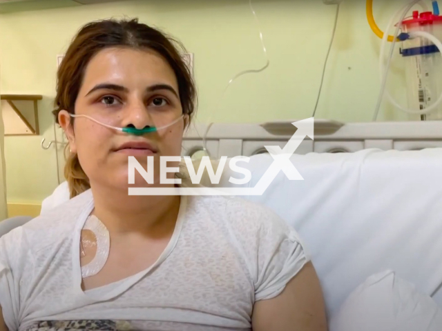 Nuray Lutfiye Kalayci, 22, (pictured) who swallowed a plastic candle holder which got stuck in her windpipe, started to breathe easily after the operation she had after nine years in Izmir, Turkey. Note: Picture is a screenshot from a video (Newsflash)