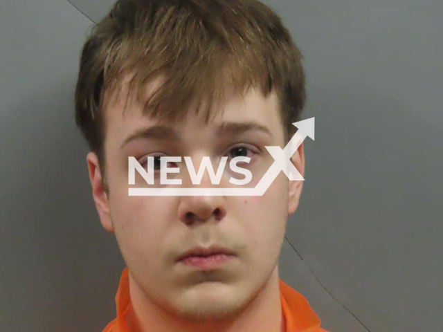 Photo shows Jackson L. Pierce, undated. The boy, 18, said he was  'dumb as f*ck' after allegedly killing a man and wrapping him in air mattress in St. Peters, Missouri.
Note: Licensed photo(St. Peters Police Department/Newsflash).