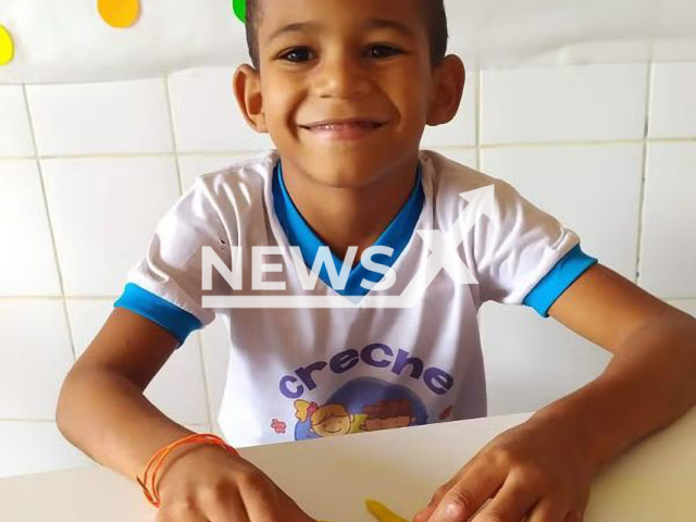 Photo shows Kaique da Gama Leite, undated. The child, 8, died after falling and hitting his head while riding a bike and holding a 'truck of joy' in Bahia, Brazil on Tuesday, January 09, 2024.
Note: Private photo(Newsflash).