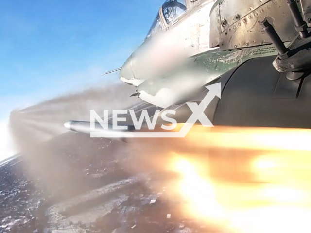 Russian Su-25 jets deliver precise strikes with unguided rockets, targeting Ukrainian Armed Forces in Donetsk, demonstrating effective mission execution on 17.01.Note: Picture is a screenshot from the video. (MOD Russia/Clipzilla)