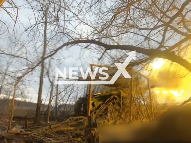 'Dnieper' troop's airborne artillery swiftly and precisely eliminates a Ukrainian Armed Forces ammunition depot on the Dnieper's right bank on 17.01. Note: Picture is a screenshot from the video.(MOD Russia/Clipzilla)