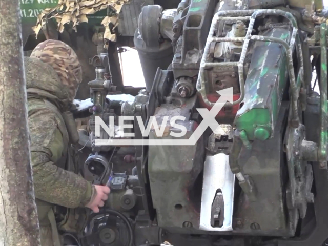 Devastating precision of Russian 'Msta-B' howitzers as they obliterate Ukrainian strongholds in Southern Donetsk, a strategic military operation captured on January 18. Note: Picture is a screenshot from the video. (MOD Russia/Clipzilla)