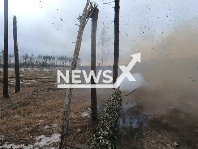 Russian Tank Brigade from Central Forces strategically dismantles a Ukrainian position on the intense Krasnolimansk Front in Lyman, Ukraine on 18 January. Note: Picture is a screenshot from the video. (MOD Russia/Clipzilla)