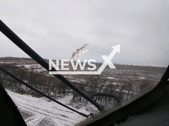 Ka-52 'Alligator' Helicopter Engages Enemy Forces on Svatovo-Kremen Front in Luhansk Oblast, Ukraine on 18 January. Note: Picture is a screenshot from the video. (MOD Russia/Clipzilla)