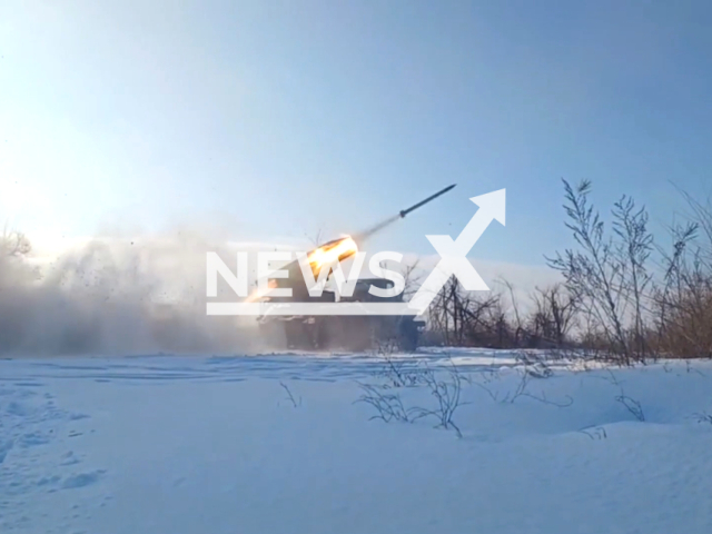 The precise and rapid deployment of Kostroma airborne troops' "Grad" rocket artillery in the Bakhum region, showcased their coordinated strikes that effectively neutralized Ukrainian forces entrenched in strategic positions on the Donetsk front on 19 January. Note: Picture is a screenshot from the video. (MOD Russia/Clipzilla)