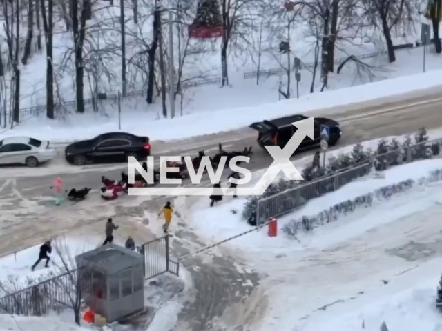 Photo shows mass tubing on a street in Mytishchi, Russia. The driver was detained.
Note: Photo is a screenshot from a video(@IrinaVolk_MVD/Newsflash).