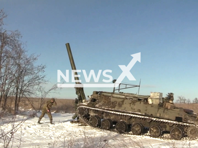 Photo shows the formidable capabilities of the "Tulpan" 240mm self-propelled mortars as they unleash precise and devastating strikes on Ukrainian positions in the South Donetsk sector on 22 January. Note: Picture is a screenshot from the video. (MOD Russia/Clipzilla)