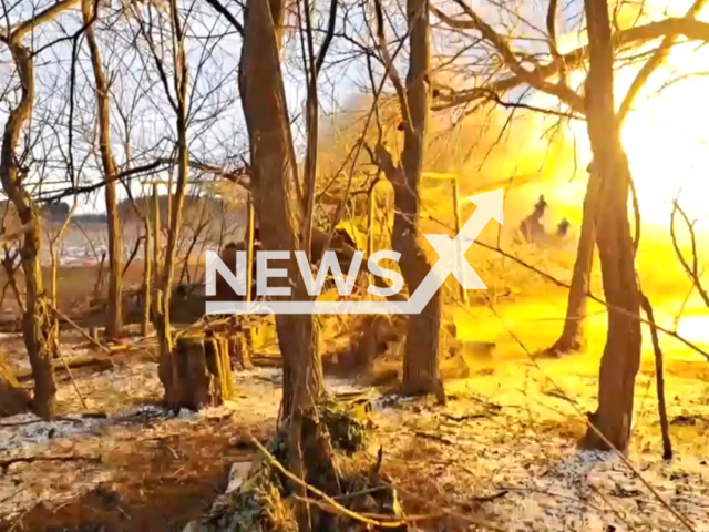 Photo captures the precision and effectiveness of Russian airborne artillery units, belonging to the "Dnepr" military group, as they execute a targeted operation, decimating a Ukrainian military detachment on the right bank of the Dnieper River in the Kherson Oblast on the 21st of January. Note: Picture is a screenshot from the video. (MOD Russia/Clipzilla)