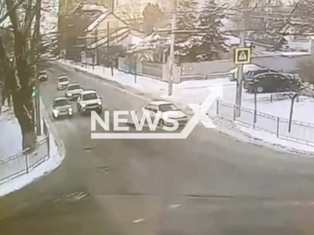 Reckless Driving Endangers Minor on Crosswalk in Cherkessk, Russia. Note: Picture is a screenshot from the video. (Ministry of Internal Affairs of the Russian Federation/Clipzilla)