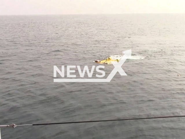 Russian Black Sea Fleet's minesweeper in action as it deploys advanced technology, including a remotely controlled underwater drone, to detect and destroy a submerged anchor mine on 23 January. Note: Picture is a screenshot from the video. (MOD Russia/Clipzilla)