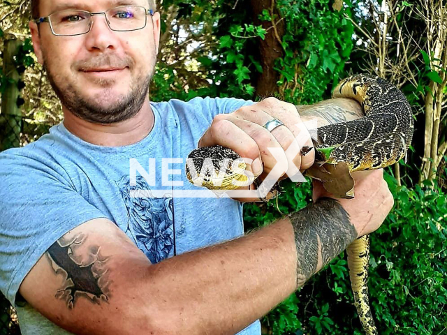 Photo shows Rico Pentz, undated. The South African snake handler died after he was bitten by a Cape Cobra on Wednesday, January 17, 2024.
Note: Private photo(Rico Pentz/Newsflash).