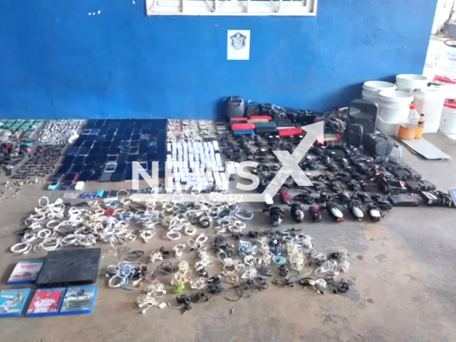 Video shows items seized during a search of the Centro Penitenciario Nueva Esperanza prison, in Colon, Panama, in January, 2024. Note: Picture is a screenshot from the video.(Policia Nacional de Panama/Clipzilla)