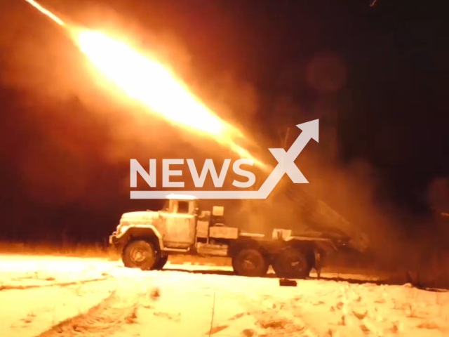 Crews of the MLRS "Grad" launch an attack on the Ukrainian Armed Forces units in the Artemovsk direction, Ukraine. Note: Picture is a screenshot from this video. (Ministry of Defense of the Russian Federation/Clipzilla)