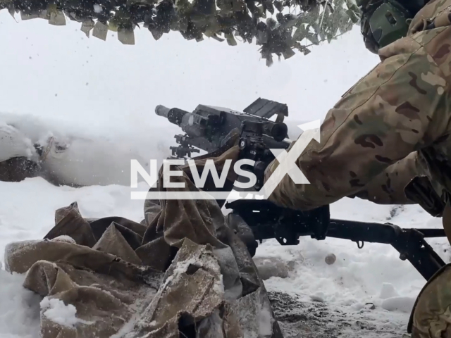 Russian motorized riflemen repelled an attack by Ukrainian Armed Forces units using heavy machine guns, in the Kupyansk direction, Ukraine. Note: Picture is a screenshot from the video. (Ministry of Defense of the Russian Federation/Clipzilla)