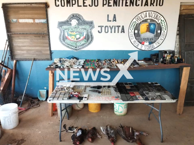 Photo shows the items seized at the La Joyita Prison, in Pacora, Panama. Note: Picture is a screenshot from the video. (Policia Nacional de Panama/Clipzilla)