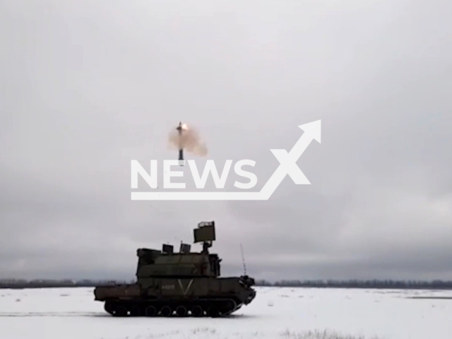 The Tor air defense system destroys several reconnaissance drones of the Ukrainian Armed Forces in the Kupyansk direction, Ukraine. Note: Picture is a screenshot from the video. (Ministry of Defense of the Russian Federation/Newsflash)