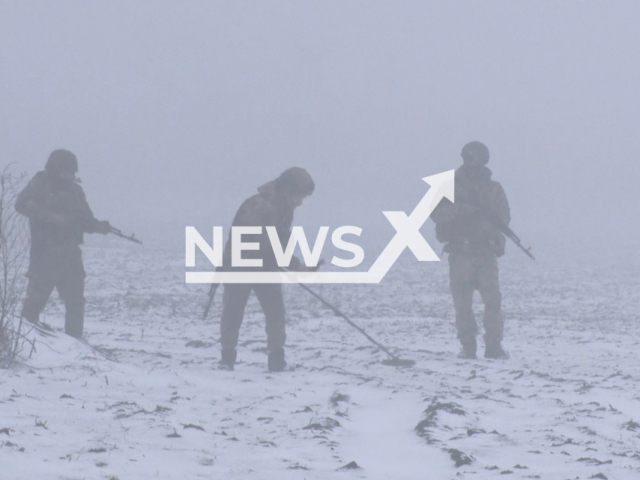 Engineering units of the Yuzhnaya group carry out mine clearance in populated areas in the Donetsk area, Ukraine. Note: Picture is a screenshot from the video. (Ministry of Defense of the Russian Federation/Clipzilla)