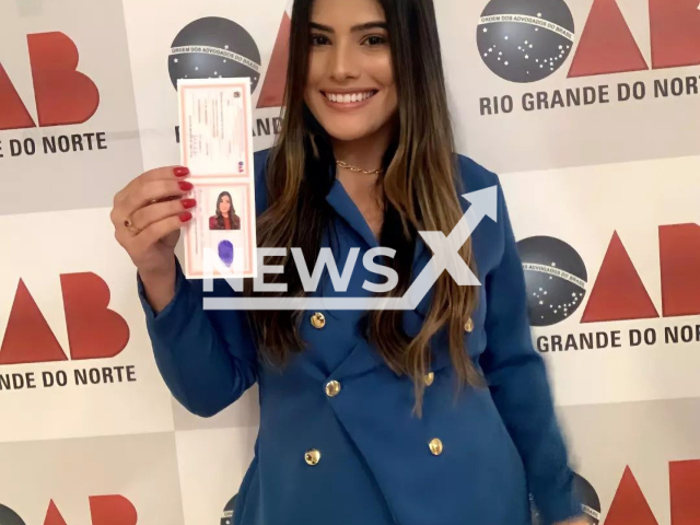 Lawyer Brenda Oliveira, 26, poses in undated photo. She was killed with client in Rio Grande do Norte, Brazil. Note: Private photo. (Newsflash)