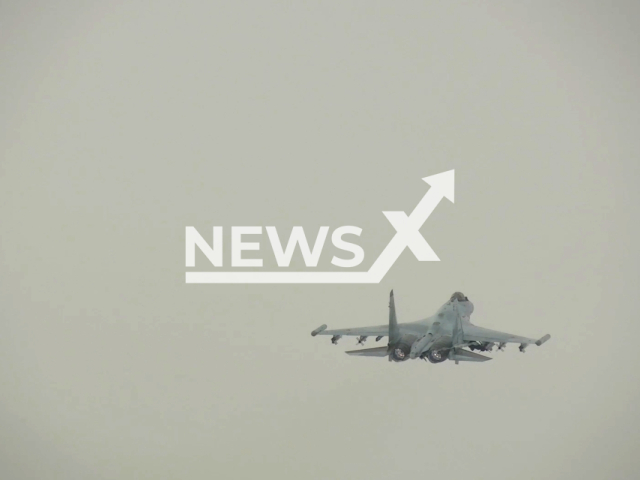 The crews of the Su-35S fighters of the Aerospace Forces of the Russian Federation perform combat duty in the air defense zone, in Ukraine.  Note: Picture is a screenshot from the video. (Ministry of Defense of the Russian Federation/Clipzilla)