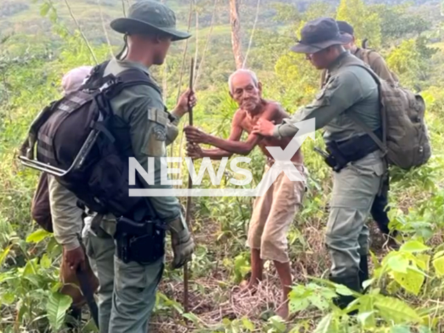 Police find and rescue a missing 91 years old, in Arraijan, Panama. Note: Picture is a screenshot from the video. (Policia Nacional de Panama/Clipzilla)