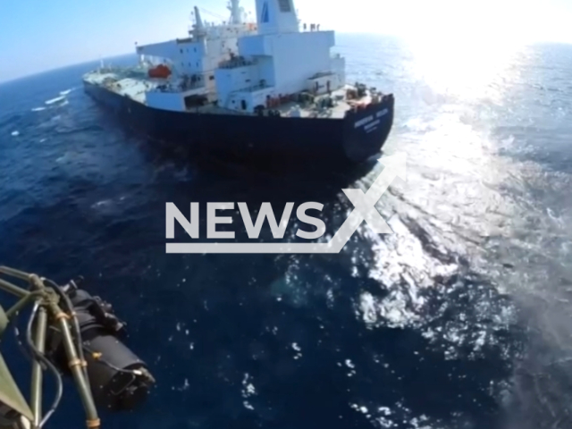 Air Force helicopters airlift a patient in need of urgent medical assistance from a vessel over 270 km from Montijo, Portugal on 02 February. Note: Picture is a screenshot from the video. (Portuguese Air Force/Clipzilla)