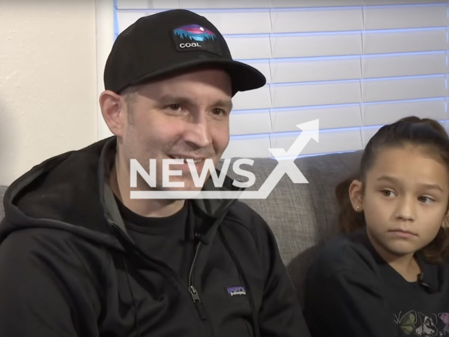 Photo shows Adam Jorgenson, with his daughter, undated. His car was stolen while his daughters were still in the backseat at a car wash near South Milwaukee, Wisconsin, USA. Note: Picture is a screenshot from a video (Newsflash)