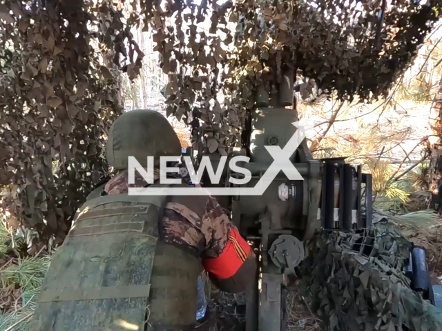 Mortarmen of the Guards Motorized Rifle Regiment disrupt the rotation of Ukrainian Armed Forces units in the area of ​​the Torsky, Ukraine. Note: Picture is a screenshot from the video. (Ministry of Defense of the Russian Federation/Clipzilla)