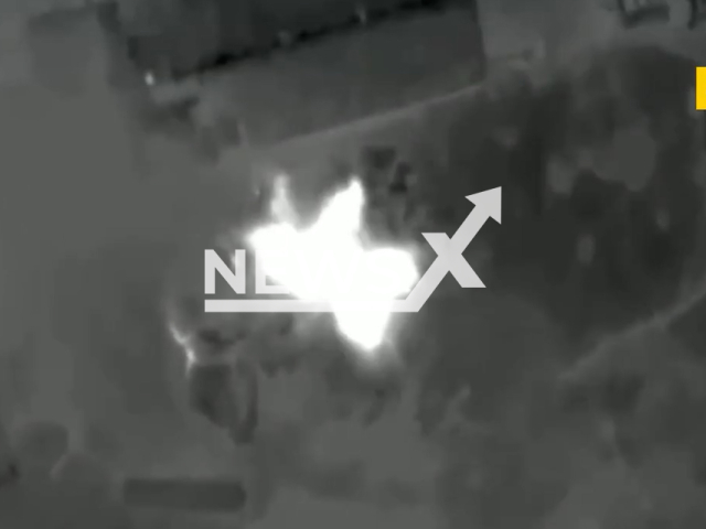 Ukrainian forces destroy Russian military logistics and fighting positions on the frontlines in Ukraine in undated footage. The footage was released by the Security Service of Ukraine on Saturday, Feb. 10, 2024.Note: Picture is screenshot from a video. (@SecurSerUkraine/Newsflash)