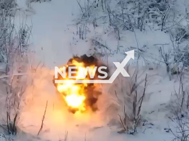 Ukrainian kamikaze drones destroy Russian soldiers on the frontlines in Ukraine in undated footage. The footage was released by the Combat Unit of the Armed Forces of Ukraine consisting of the 28th Brigade on Sunday, Feb. 11, 2024.
Note: Picture is screenshoot from a video (@kurt_compani_group/Newsflash)