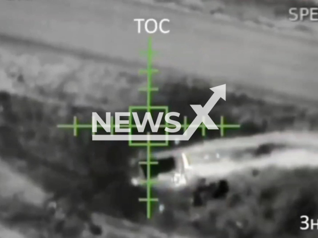 Ukrainian forces destroy Russian TOS-1A Solntsepyok on the frontlines in Ukraine in undated footage. The footage was released by the National Guard of Ukraine on Monday, Feb. 12, 2024. Note: Picture is screenshoot from a video (@ngu_war_for_peace/Newsflash)