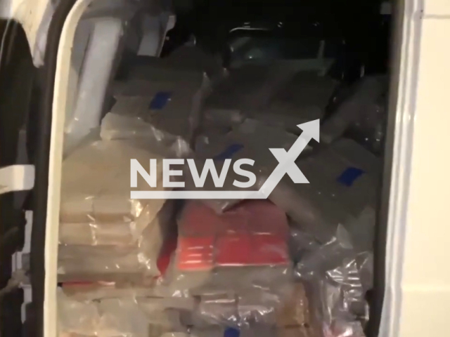 Photo shows some of the 885 kilograms of drugs seized from a man of Moroccan origins arrested by the Milan Flying Squad, in Milan, Italy. Note: The picture is a screenshot from the video. (Polizia di/Clipzilla)