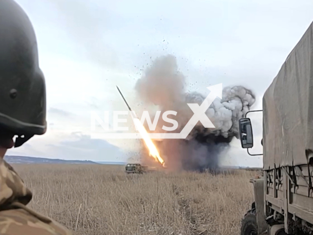 Crews of the Uragan MLRS strike the rear positions of the Ukrainian Armed Forces in Kupiansk, Ukraine. Note: Picture is a screenshot from the video. (Ministry of Defense of the Russian Federation/Clipzilla)