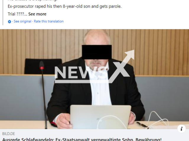 Picture shows the ex-prosecutor, undated. He received a suspended sentence in Lubeck, Germany. Note: Image is a screenshot from post. (Newsflash)